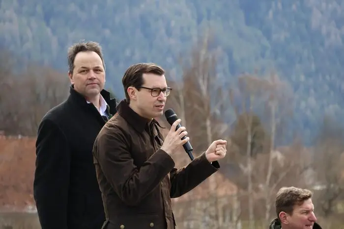 Stefan Hofer bei der Demonstration in Aflenz