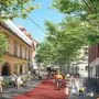 Am Beispiel Griesgasse zeichnen die Grünen mehr Raum für Fußgänger, Radler, Grün- und Wasserflächen 