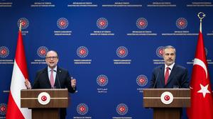 Außenminister Alexander Schallenberg (ÖVP) und sein türkischer Amtskollege Hakan Fidan 