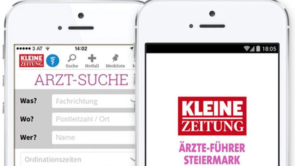 Die neue Ärzteführer-App weist den Weg zu jedem der mehr als 3000 niedergelassenen Ärzten in der Steiermark