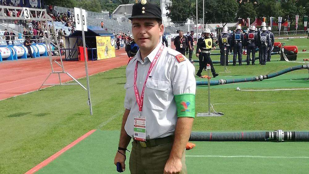 Bei der Feuerwehr-Olympiade in Villach war Hubert Kreuz der einzige Bewerter aus Kärnten 