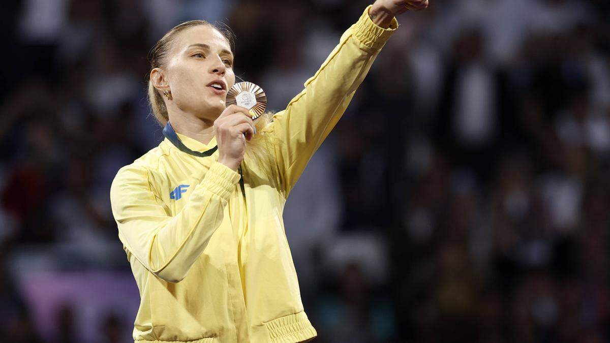 Olga Charlan gewann Bronze bei den Olympischen Spielen in Paris