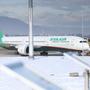 Der EVA Air Dreamliner aus Bangkok am Grazer Flughafen