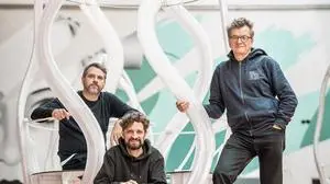 Georg Kettele, David Ram und Seppo Gründler zeiten ihre Lichtkunst in Stockholm