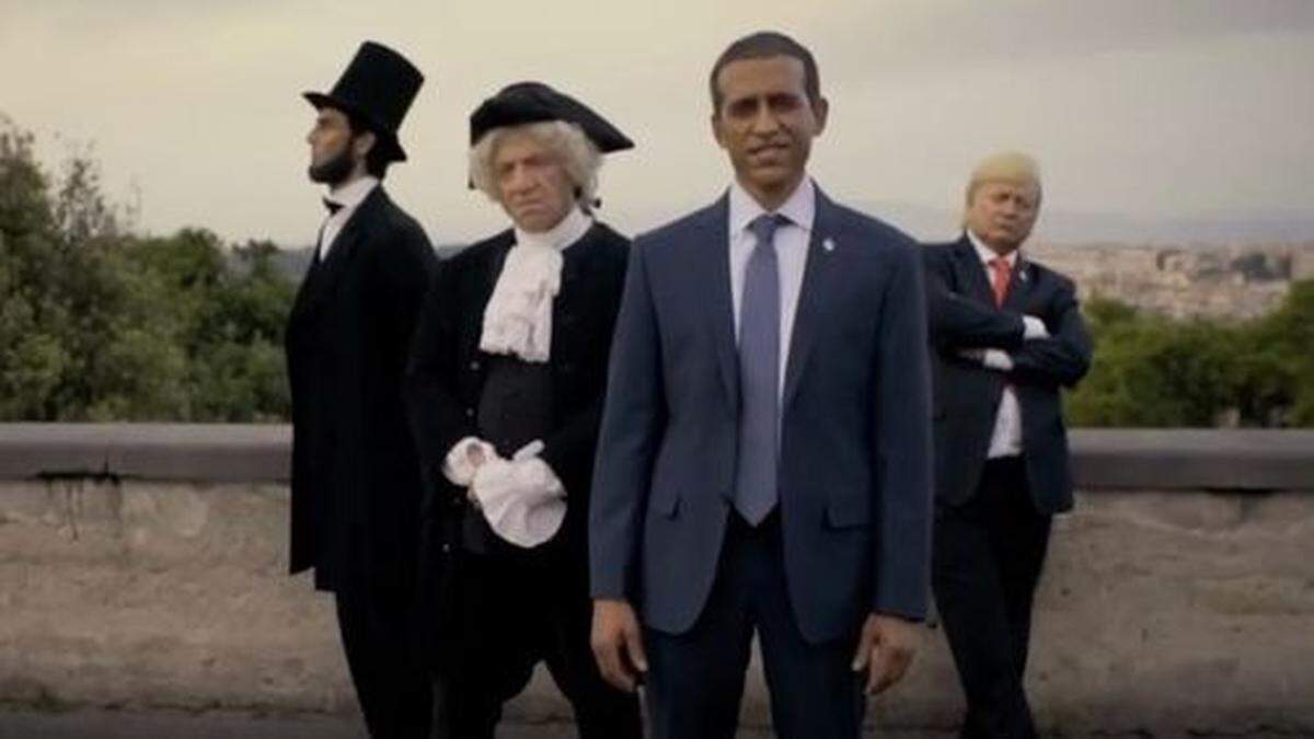 Lincoln, Washington, Obama und Trump - in der Alitalia-Werbung