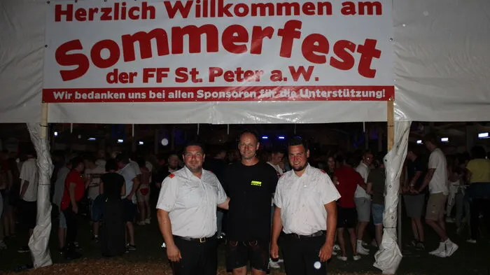 Von der FF St. Peter am Wallersberg: Kommandant Christian Kassl, Kameradschaftsführer Jürgen Sauerschnig und Kommandant Stv. Johannes Grilz (von links).