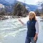 03.04.2025, Stein an der Enns, Sölk, Steiermark, Österreich (Austria): Das Projekt LIFE WeNatureEnns hat sich zum Ziel gesetzt, circa 20 km eines naturnahen Flussauensystems entlang der Enns in der Steiermark zwischen der Mündung der Sölk und Stainach zu schaffen. Im Bild Sabine Käfer, Projektleiterin Verbund Hydro Power GmbH, an der Enns - im Hintergrund mündet der Sölkbach in die Enns. 
Fotocredit: Martin Huber
