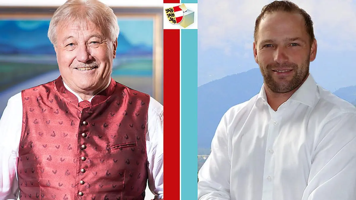 Kämpfen um den Bürgermeistersessel: Stefan Visotschnig und Daniel Wrießnig (von links)