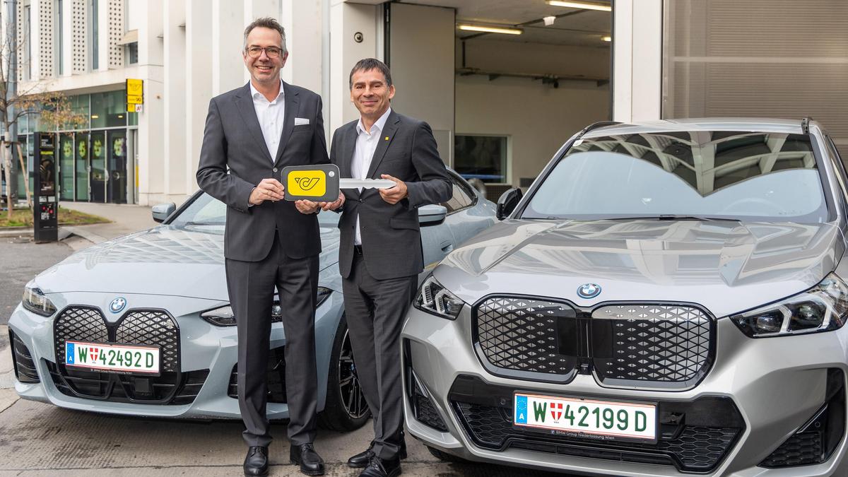 BMW-Österreich-Chef Alexander Bamberger und Post-Vorstand Peter Umundum