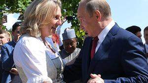 Kneissl und Putin am 18. August 2018 im südsteirischen Gamlitz