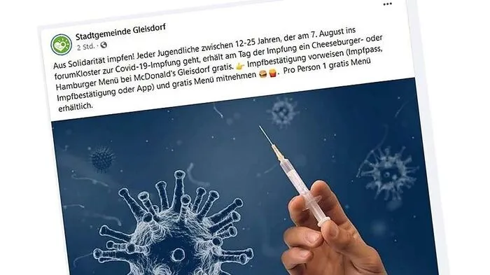 Die Aktion wurde Freitagvormittag auf der Facebookseite der Stadtgemeinde Gleisdorf gepostet