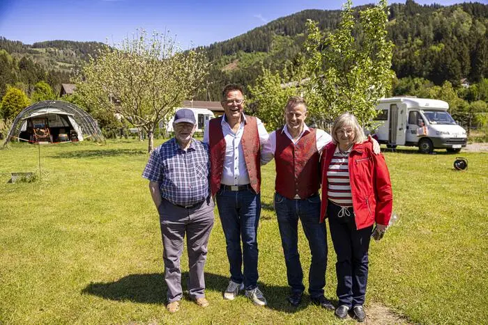 Das Team vom Genusshof Friesach: Raimund, Erich, Christian und Helene (v.L.)