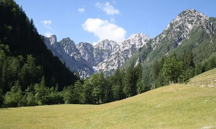Ein Blick ins Matkov kot - dem kleinsten Tal der Region Solčavsko