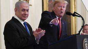 Netanjahu und Trump bei der Pressekonferenz in Washington 