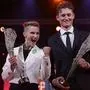 VIENNA,AUSTRIA,12.OCT.23 - SPORTHILFE - LOTTERIEN Sporthilfe-Gala, election of Austrian Sports Personality of the Year. Image shows Eva Pinkelnig and Felix Gall (AUT). Keywords: trophy.
Photo: GEPA pictures/ Walter Luger