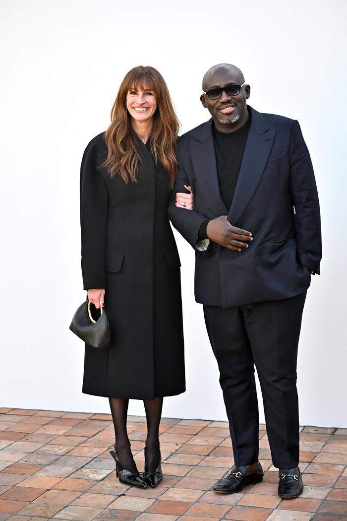 Julia Roberts und Edward Enninful bei der Fashionweek in Paris 