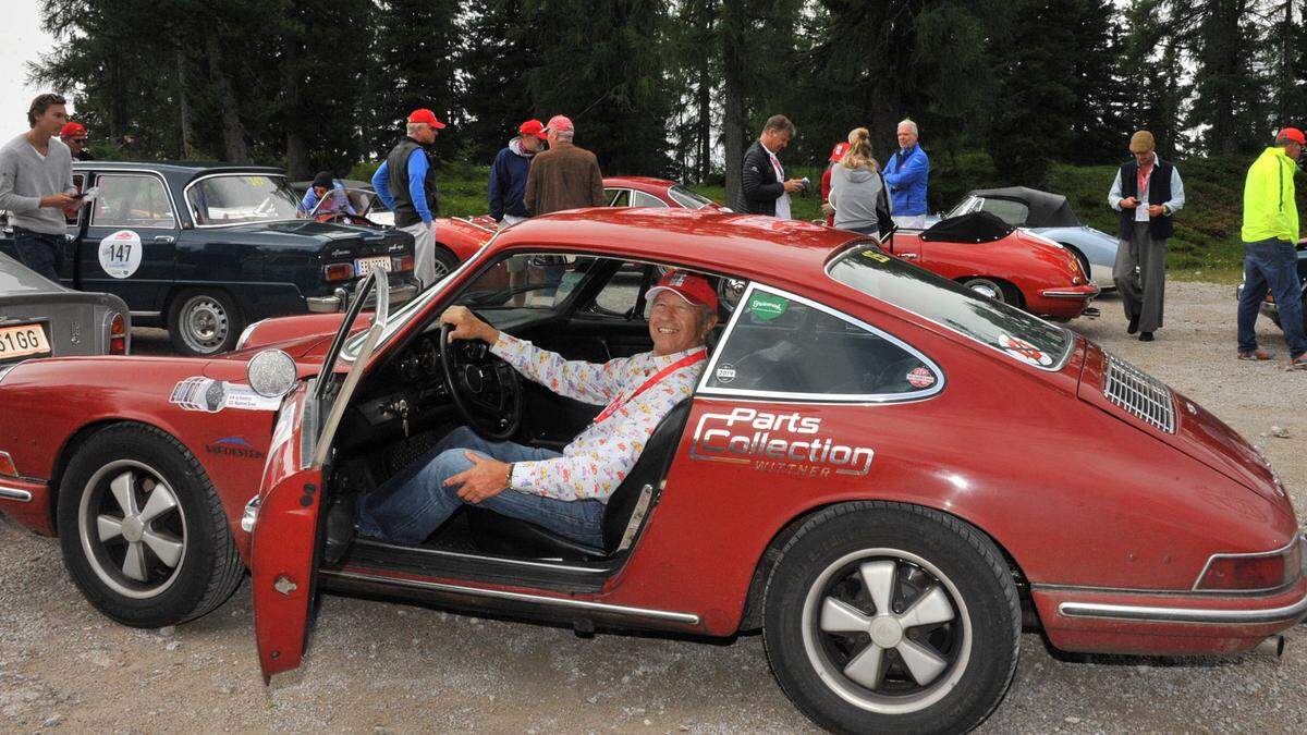 Mit Formel-1-Legende, Jo Ramirez, im Porsche 912 unterwegs bei der Ennstal-Classic: hier bei einer Rast am Stoderzinken