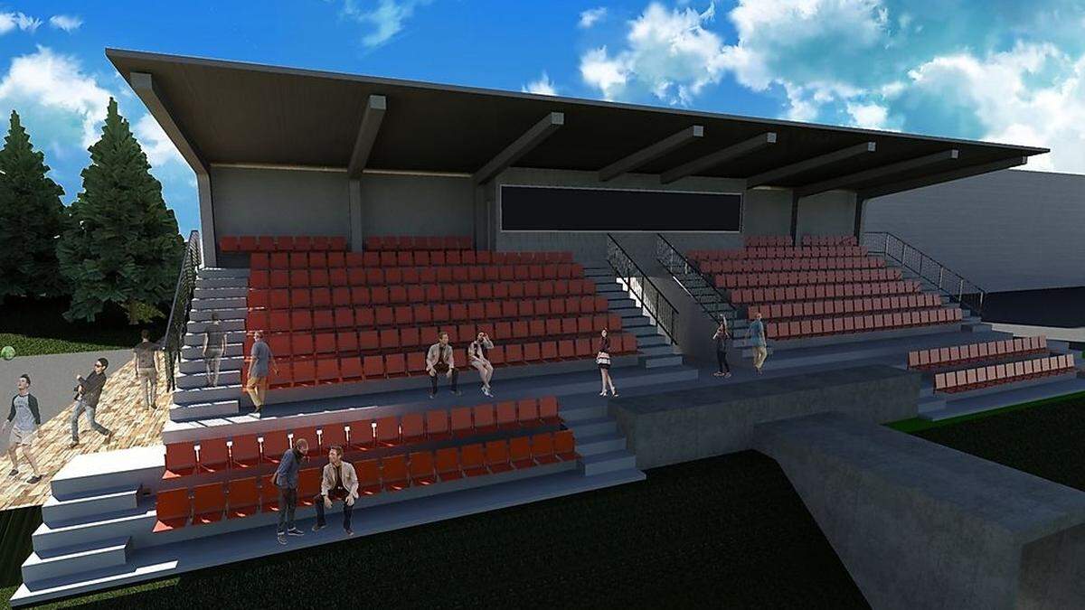 Moderne Tribüne für Goldeck-Stadion: Der Umbau soll 2,1 Millionen Euro kosten