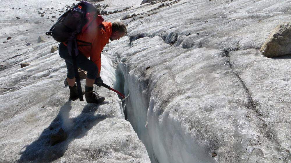 Eine Person stürzte in eine Gletscherspalte