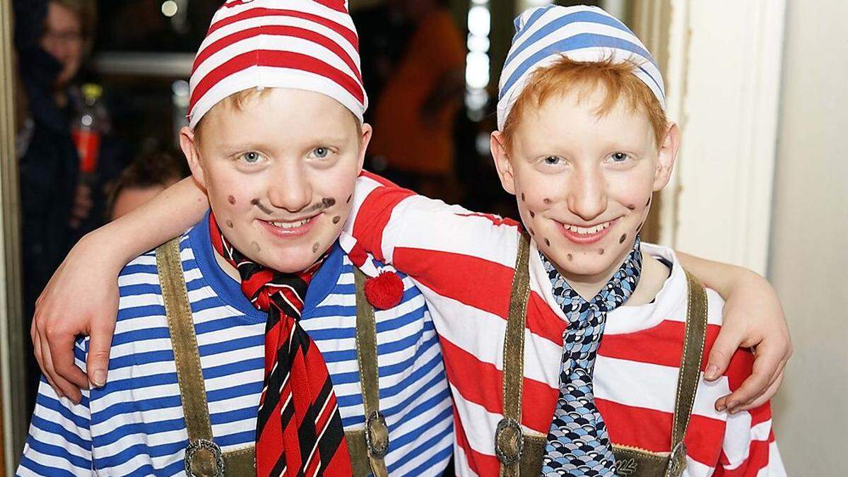 Der Kinderfasching in St. Paul – auf dem Foto Paul Lukas  und Mathias Napetschnig im Vorjahr – fällt heuer aus	