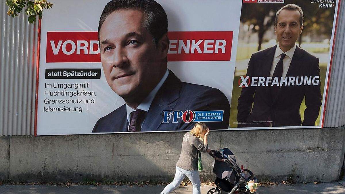 Strache contra Kern: Auch der Plakat-Wahkampf steuert seinem Höhepunkt zu