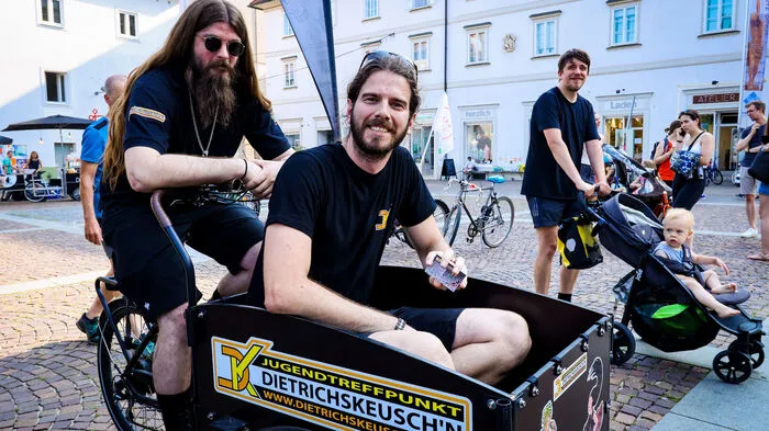 Am Mariahilferplatz drehte sich am Donnerstag alles um Lastenräder.