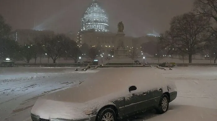 Schneebedeckt: das US-Kapitol in Washington