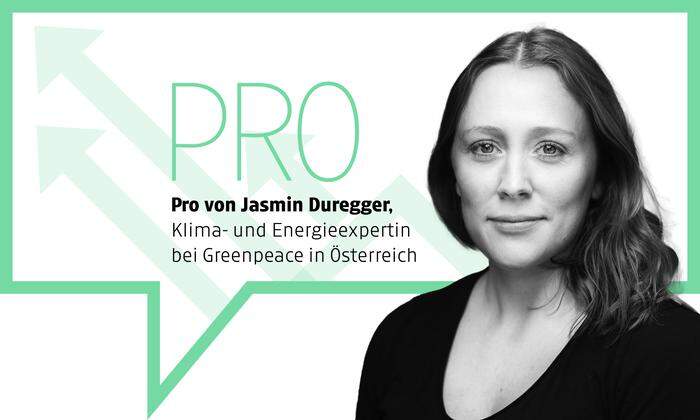 Jasmin Duregger hat einen Master in Umwelt- und Nachhaltigkeitsmanagement an der FH Krems absolviert und ist Klima- und Energieexpertin bei der Umweltschutzorganisation Greenpeace in Österreich.  