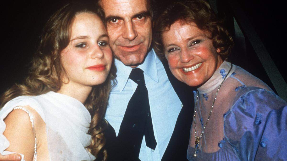 Marie Theres Relin gemeinsam mit Onkel Maximilian Schell und Mutter Maria Schell im Jahr 1982