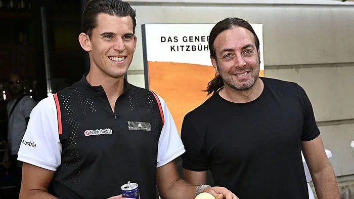 Nicolas Massu (rechts) tritt im Kitzbühel Doppel mit dem Bruder seines Schützlings Dominic (links) an und feiert so mit Moritz Thiem dessen ATP-Premiere