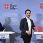 Bürgermeister Michael Ludwig (SPÖ) und Vizebürgermeister Christoph Wiederkehr (NEOS) am Freitag, 17. Jänner 2025, anl. der "Wiener Regierungsklausur 2025" in der Klinik Floridsdorf in Wien.