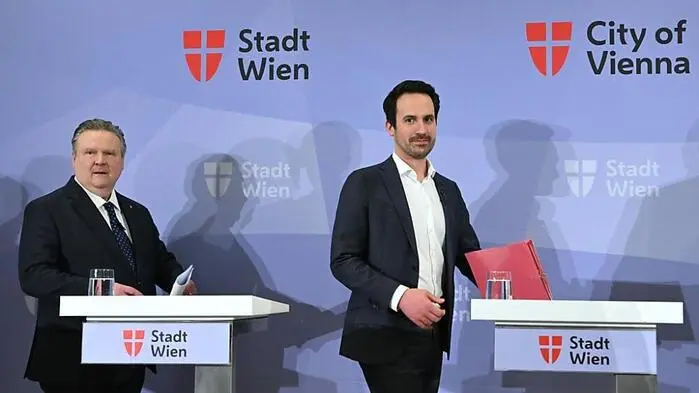 Bürgermeister Michael Ludwig (SPÖ) und Vizebürgermeister Christoph Wiederkehr (Neos)