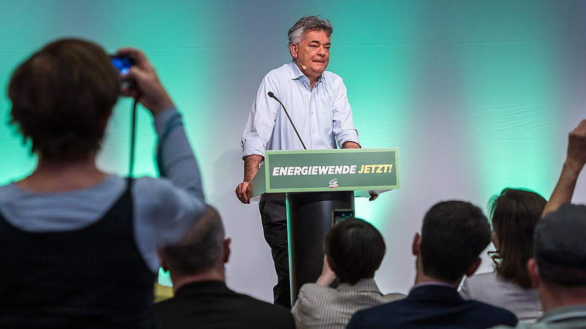 Werner Kogler wurde beim Parteitag wiedergewählt