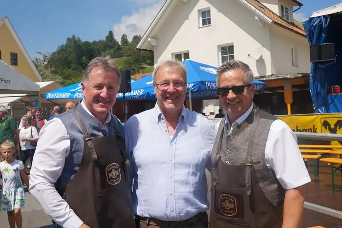 von links: Nationalrat Johann Weber, Bürgermeister von Aurachtal Klaus Schumann und Bürgermeister  Manfred Führer