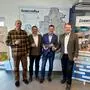 Michael Ferstl, Leiter des Referats Wasserwirtschaftliche Planung des Landes, Markus Grabler, Gewässeraufsichtsorgan, Daniel Kos, Bürgermeister von Leibnitz, und Franz Krainer, Geschäftsführer der Leibnitzerfeld Wasserversorgung GmbH (v. l.)