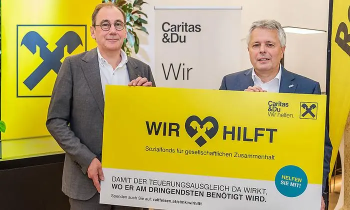 Martin Schaller, Raiffeisen-General und Erich Hohl, Caritas-Vize