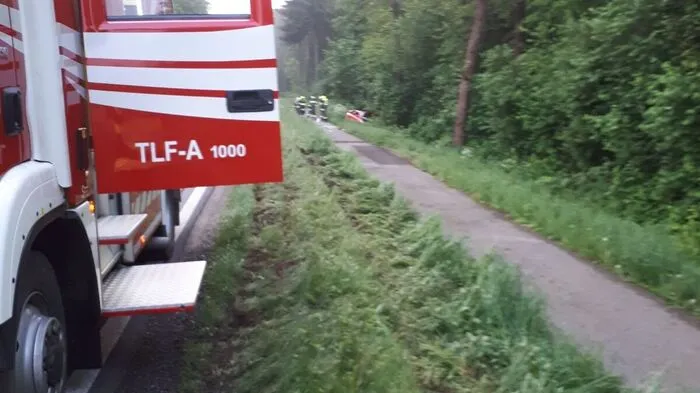 Ein Pkw kam Sonntagfrüh von der Fahrbahn der L 208 ab.