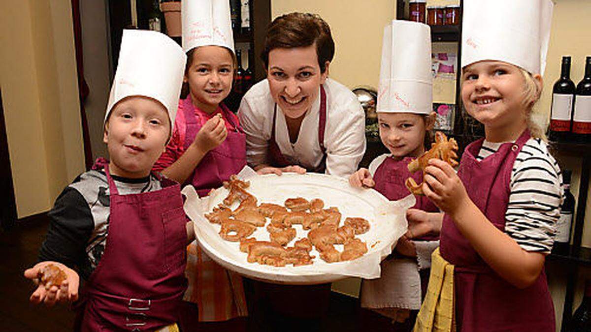 Ticis kleine und talentierte Starbäcker: Gabriel, Laura, Patricia Kaspar, Hannah und Elena (von links)