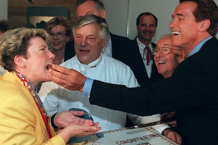 Wie Josef Krainer jun. zeigte sich auch Klasnic gern zusammen mit Arnold Schwarzenegger