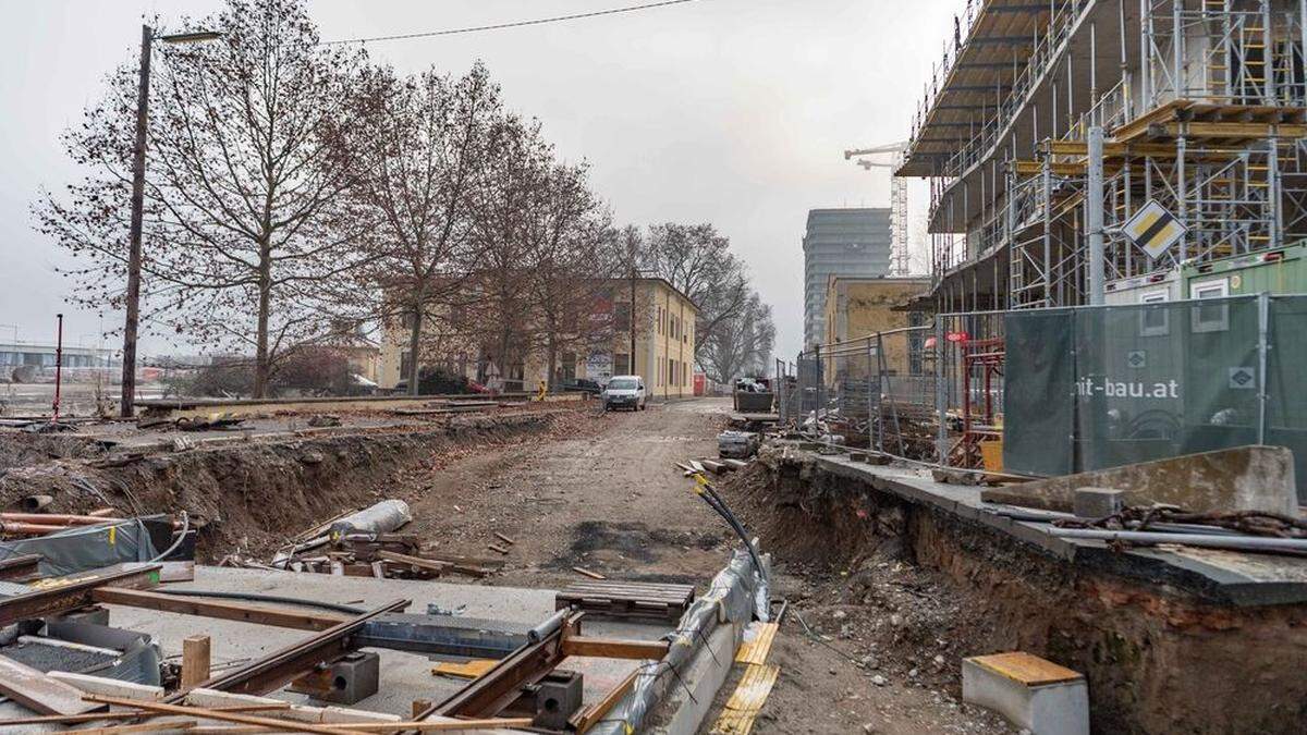 Arbeiten am Straßenbahnnetz im Grazer Westen