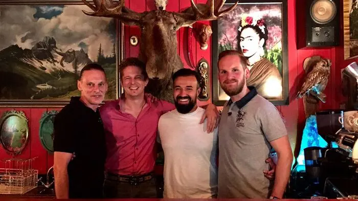 Josef Gasser, Martin Klein (Ikarus, Salzburg), Vladimir Mukhin (The White Rabbit, Moskau) und Ludwig Gasser.