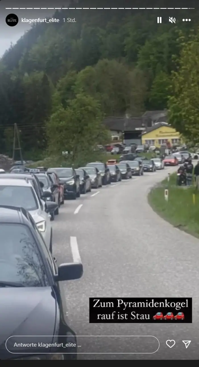 Stau auf der Pyramidenkogel-Straße