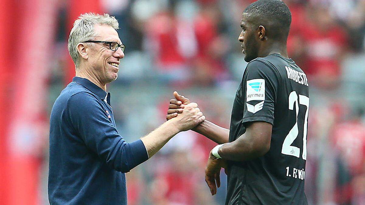 Peter Stöger (links) mit seinem ehemaligen Angreifer Anthony Modeste