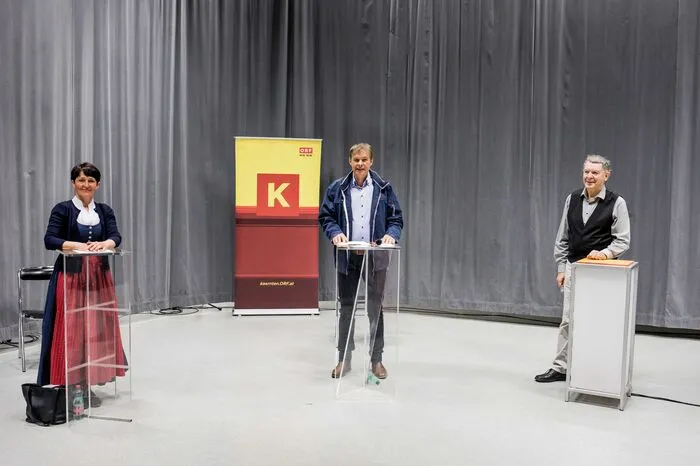 Für den ORF gingen die Bodensdorferin Christine Schützenhofer, Redakteur Carl Hannes Planton und Mundart-Experte Hans Mosser (von links) ins Rennen.