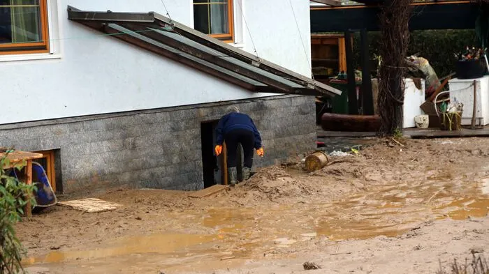 Der Keller dieses Hauses war nach dem Unglück komplett voll Schlamm