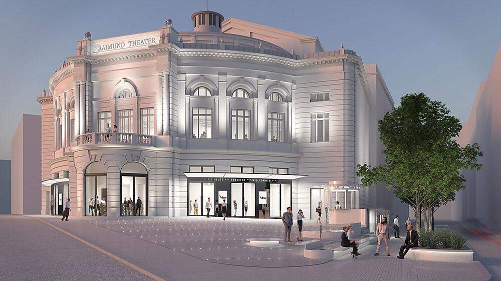 Architektenentwurf: So soll das Raimundtheater und sein Umfeld sich ab Herbst 2020 präsentieren.