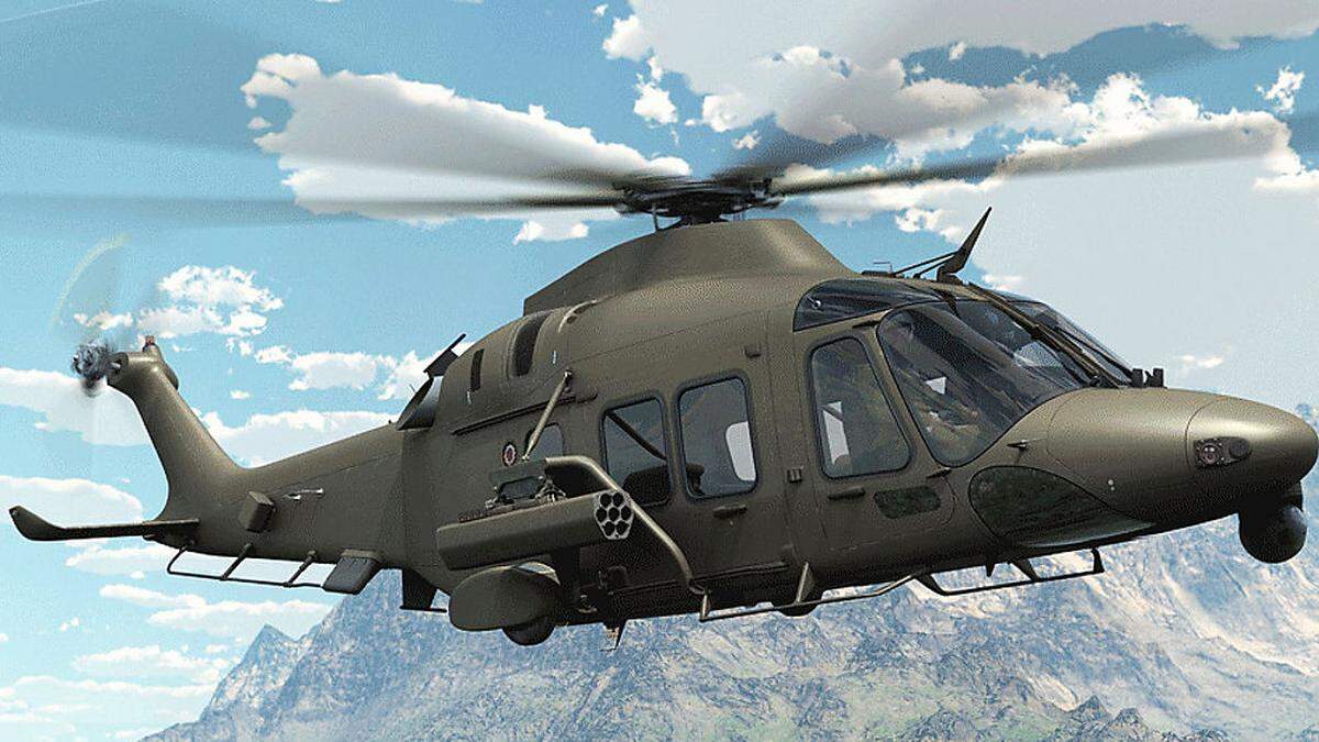 Die militärische Version des AW-169M gibt es bisher nur als Computergrafik zu sehen