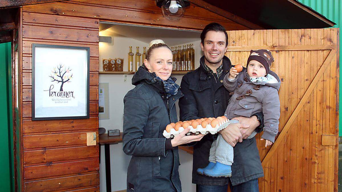 Martin Maier mit Gattin Petra und Söhnchen Friedrich Paul