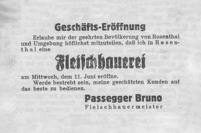 So wurde die Eröffnung vor 70 Jahren in der Zeitung beworben.