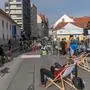 Nicht nur protestieren, sondern auch Menschen auf der Straße zusammenbringen und zum Mitmachen und Mitgestalten anregen - das ist das Ziel hinter dem "Auto:frei:tag" auch heute in der Elisabethinergasse